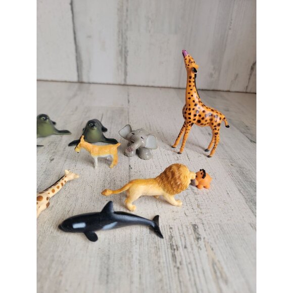 Safari zoo animal variety seal giraffe goat cat playset toy figure - Picture 5 of 6